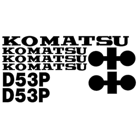 Aftermarket Komatsu Dozer D53P Black Decal Set KOMD53PDECALSET